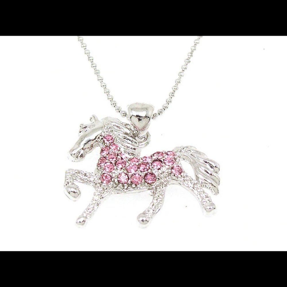 Rhinestone horse necklace